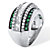 Emerald-Cut Cubic Zirconia Multi-Row Art Deco-Inspired Anniversary Ring 6.46 TCW in Platinum over Sterling Silver-12 at PalmBeach Jewelry