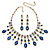 Oval-Cut Blue Crystal Necklace and Earrings Set in Gold Tone-11 at Direct Charge presents PalmBeach
