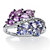 1.38 TCW Marquise-Cut Genuine Amethyst and Tanzanite Leaf Motif Ring in .925 Sterling Silver-11 at PalmBeach Jewelry