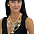Round and Marquise-Cut Crystal Multi-Chain Fan Motif Necklace and Earrings Set in Gold Tone 19"-22"-13 at Direct Charge presents PalmBeach
