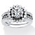 3.12 TCW Cubic Zirconia Vintage-Style Halo Jacket Bridal Ring Set in Platinum over Sterling Silver-11 at PalmBeach Jewelry