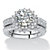 3.12 TCW Round Cubic Zirconia Halo Bridal Jacket Ring Set in Platinum over Sterling Silver-11 at PalmBeach Jewelry