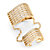 1.26 TCW Pave Cubic Zirconia Multi-Row Double Cuff Ring in 14k Gold over .925 Sterling Silver-11 at PalmBeach Jewelry
