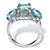 10.25 TCW Genuine Oval-Cut Blue and White Topaz Ring in Platinum over Sterling Silver-12 at PalmBeach Jewelry