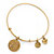 Personalized Initial Charm Bangle MADE WITH SWAROVSKI ELEMENTS in Antiqued Gold Tone-12 at PalmBeach Jewelry
