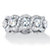 4.60 TCW Cubic Zirconia Halo Crossover Eternity Ring in Platinum over .925 Sterling Silver-11 at PalmBeach Jewelry