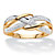 SETA JEWELRY Diamond Accent Braided Crossover Ring in Solid 10k Yellow Gold-11 at Seta Jewelry