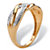 SETA JEWELRY Diamond Accent Braided Crossover Ring in Solid 10k Yellow Gold-12 at Seta Jewelry