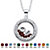 .46 TCW Simulated Birthstone and CZ Floating Charm Pendant MADE WITH SWAROVSKI ELEMENTS in Silvertone-101 at Direct Charge presents PalmBeach