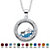 .46 TCW Simulated Birthstone and CZ Floating Charm Pendant MADE WITH SWAROVSKI ELEMENTS in Silvertone-103 at Direct Charge presents PalmBeach