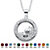 .46 TCW Simulated Birthstone and CZ Floating Charm Pendant MADE WITH SWAROVSKI ELEMENTS in Silvertone-104 at Direct Charge presents PalmBeach