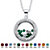.46 TCW Simulated Birthstone and CZ Floating Charm Pendant MADE WITH SWAROVSKI ELEMENTS in Silvertone-105 at Direct Charge presents PalmBeach