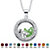 .46 TCW Simulated Birthstone and CZ Floating Charm Pendant MADE WITH SWAROVSKI ELEMENTS in Silvertone-108 at Direct Charge presents PalmBeach