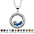 .46 TCW Simulated Birthstone and CZ Floating Charm Pendant MADE WITH SWAROVSKI ELEMENTS in Silvertone-109 at Direct Charge presents PalmBeach