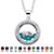 .46 TCW Simulated Birthstone and CZ Floating Charm Pendant MADE WITH SWAROVSKI ELEMENTS in Silvertone-112 at Direct Charge presents PalmBeach