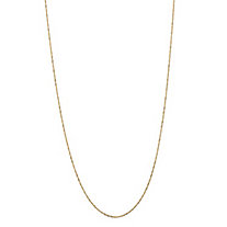 Adjustable Slide Singapore-Link Chain Necklace in Solid 10k Yellow Gold 22" (1.1mm)