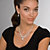 79.40 TCW Pear-Drop and Round Cubic Zirconia Necklace and Earrings Set Gold-Plated-13 at Direct Charge presents PalmBeach