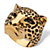 Black Pave Crystal Leopard Fashion Ring Yellow Gold-Plated-11 at PalmBeach Jewelry
