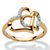 Diamond Accent Interlocking Heart Ring in 18k Yellow Gold over Sterling Silver-11 at PalmBeach Jewelry