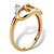 Diamond Accent Interlocking Heart Ring in 18k Yellow Gold over Sterling Silver-12 at PalmBeach Jewelry