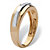 Men's Diamond Accent Two-Tone Band in 18k Yellow Gold over Sterling Silver-12 at PalmBeach Jewelry