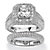 5.08 TCW Princess-Cut Cubic Zirconia Two-Piece Halo Bridal Set in Platinum over Sterling Silver-11 at Direct Charge presents PalmBeach