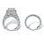 5.08 TCW Princess-Cut Cubic Zirconia Two-Piece Halo Bridal Set in Platinum over Sterling Silver-12 at Direct Charge presents PalmBeach