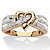 1/10 TCW Round Diamond Crossover Heart Ring in 18k Yellow Gold over Sterling Silver-11 at Direct Charge presents PalmBeach