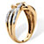 1/10 TCW Round Diamond Crossover Heart Ring in 18k Yellow Gold over Sterling Silver-12 at Direct Charge presents PalmBeach