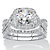 2.20 TCW Round Cubic Zirconia Two-Piece Double Halo Bridal Ring Set in Platinum over Sterling Silver-11 at PalmBeach Jewelry