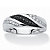 Men's 1/5 TCW Round Black and White Diamond Ring in Platinum over .925 Sterling Silver-11 at PalmBeach Jewelry