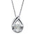 .98 TCW Round "CZ in Motion" Cubic Zirconia Teardrop Necklace in Platinum over Sterling Silver 18"-11 at PalmBeach Jewelry