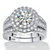 2.54 TCW Round Cubic Zirconia Two-Piece Halo Bridal Set in Platinum over Sterling Silver-11 at PalmBeach Jewelry