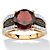 6.03 TCW Genuine Round Garnet and Pave CZ Cocktail Ring in 14k Yellow Gold over .925 Sterling Silver-11 at PalmBeach Jewelry