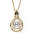 1.24 TCW Round "CZ in Motion" Cubic Zirconia Drop Necklace 14k Gold over Sterling Silver 18"-11 at PalmBeach Jewelry