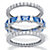 Cubic Zirconia and Simulated Blue Sapphire 3-Piece Eternity Ring Set 8.74 TCW Platinum-Plated-11 at PalmBeach Jewelry