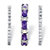 3.24 TCW Cubic Zirconia and Emerald-Cut Purple Crystal 3-Piece Stackable Ring Set Platinum-Plated-12 at PalmBeach Jewelry