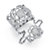 1.69 TCW Micro-Pave Cubic Zirconia Vintage-Inspired Floral Motif Knuckle Ring in Sterling Silver-15 at PalmBeach Jewelry