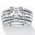 2.87 TCW Princess-Cut Cubic Zirconia Three-Piece Bridal Ring Set in Platinum over Sterling Silver-11 at PalmBeach Jewelry