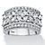 Marquise-Cut Cubic Zirconia Multi-Row Floral Ring 2.32 TCW in Platinum over Sterling Silver-11 at PalmBeach Jewelry