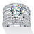 Round Cubic Zirconia Multi-Row Scoop Engagement Ring 7.14 TCW in Platinum over Sterling Silver-11 at PalmBeach Jewelry