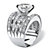 Round Cubic Zirconia Multi-Row Scoop Engagement Ring 7.14 TCW in Platinum over Sterling Silver-12 at PalmBeach Jewelry