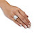 Round Cubic Zirconia Multi-Row Scoop Engagement Ring 7.14 TCW in Platinum over Sterling Silver-13 at PalmBeach Jewelry