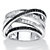 1.70 TCW Round Black and White Cubic Zirconia Crossover Ring in Silvertone-11 at PalmBeach Jewelry