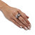 SETA JEWELRY 1.70 TCW Round Black and White Cubic Zirconia Crossover Ring in Silvertone-13 at Seta Jewelry