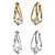8 TCW Round Cubic Zirconia Two-Pair Set of Split-Hoop Earrings Set in Silvertone and Gold-Plated (3/4")-11 at PalmBeach Jewelry