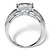2.94 TCW Square-Cut and Step-Top Baguette Cubic Zirconia Engagement Ring in 10k White Gold-12 at PalmBeach Jewelry