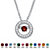 .20 TCW "CZ in Motion" Simulated Birthstone and CZ Halo Pendant Necklace in Sterling Silver 18"-101 at PalmBeach Jewelry