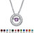 .20 TCW "CZ in Motion" Simulated Birthstone and CZ Halo Pendant Necklace in Sterling Silver 18"-102 at PalmBeach Jewelry