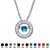 .20 TCW "CZ in Motion" Simulated Birthstone and CZ Halo Pendant Necklace in Sterling Silver 18"-103 at PalmBeach Jewelry